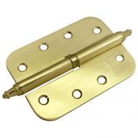 Петля стальная разъёмная cкругленная с короной Morelli MS-С-100X70X2.5 мат. золото